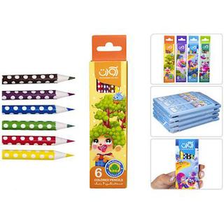 مداد رنگ 6 رنگ مقوایی اوات